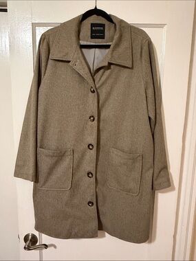Bloomingdale's Women's Taupe Single-Breasted Wool Coat